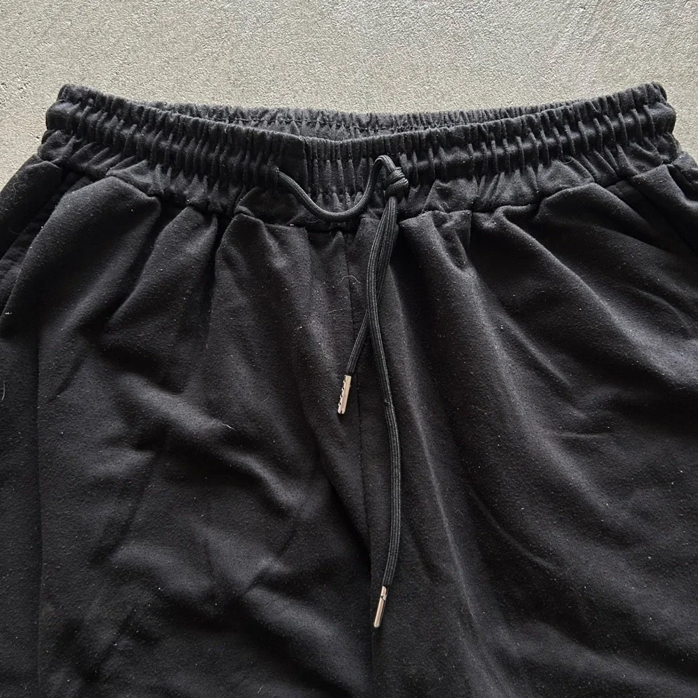 Vintage Style Cotton Shorts Size Small Black Blank Athletic Elastic Waist 7